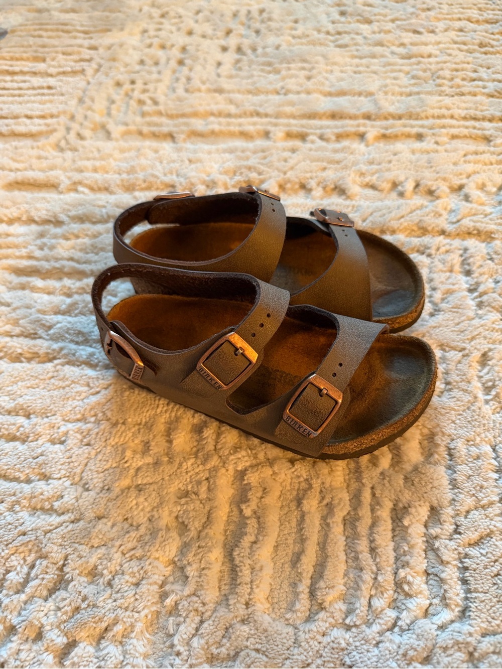 Birkenstock Kids Brown Triple-Buckle Sandals